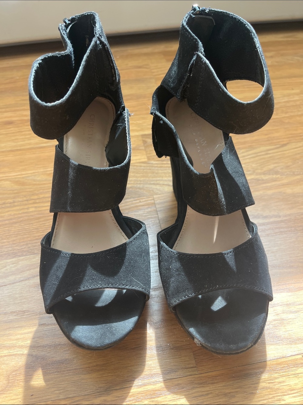 Christian Siriano Double Strap Platform 4 inch Heel Sandals